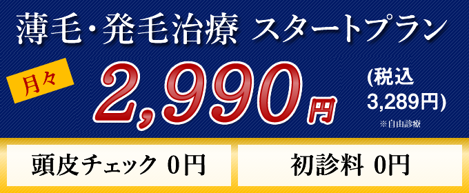 薄毛・発毛治療スタートプラン